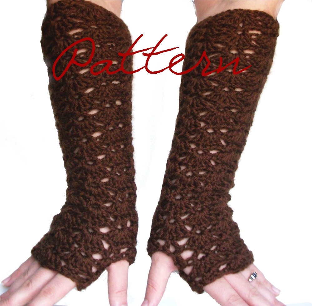 PDF Crochet Pattern: Elbow Length Lace Fingerless Gloves Long Opera Style Instant Download