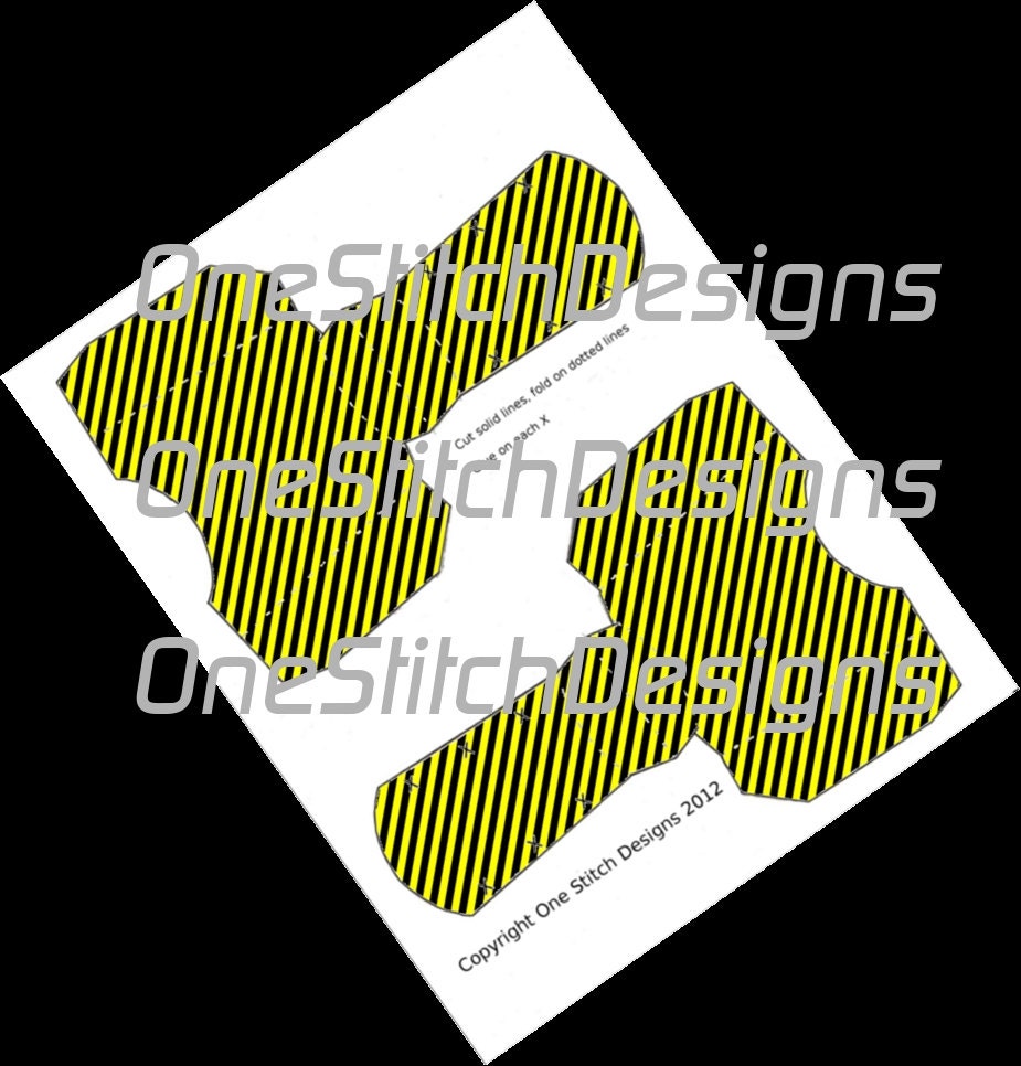 Printable Black and Yellow Stripes French Fry Carton Favor Gift Box Bumblebee Construction All Occasion Instant Download
