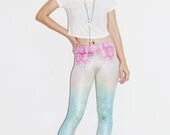 Hot items a new sweet gradient pastel peace print leggings fashion for women