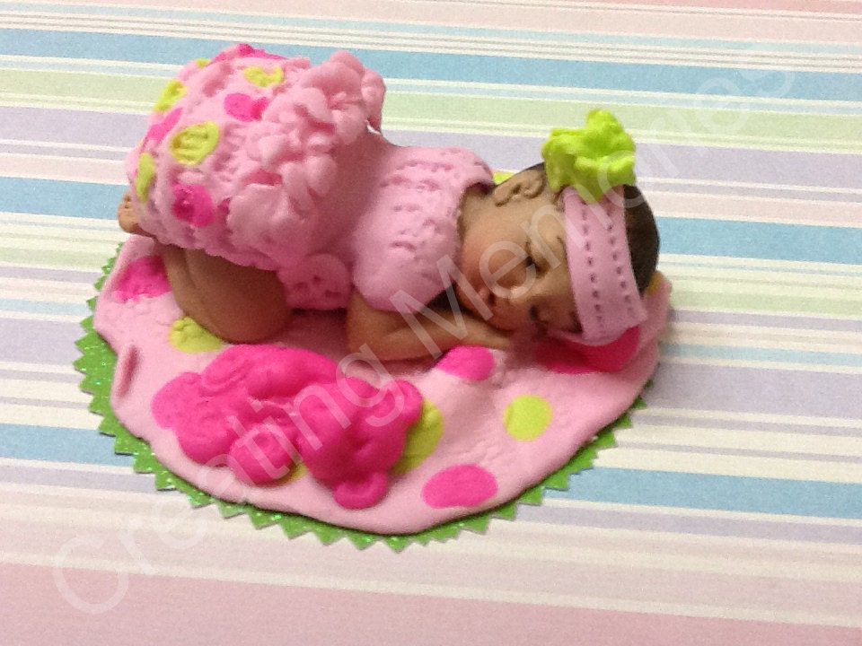 Fondant Baby Girl Cake topper - Large