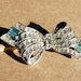 Vintage Bow Brooch Blue Rhinestone Wedding