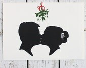First Christmas Together Custom Silhouette Christmas Card Set