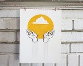 Receiving Hands, art illustration, 8x10
