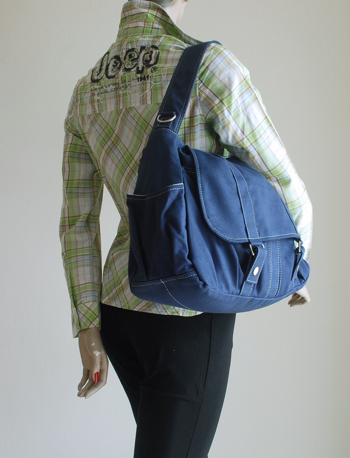 Fathers Day SALE 20% -Pico2 in Navy Blue (Water Resistant) Purse / Laptop / School / Shoulder / Messenger / tote / Women / Wallet