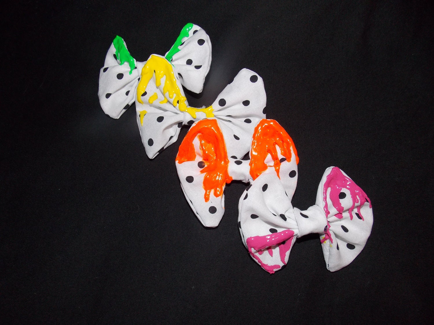 Slimey Polka Dotted Bow