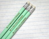 be a fabulous stranger pencil set of 3 in mint green. - thecarboncrusader