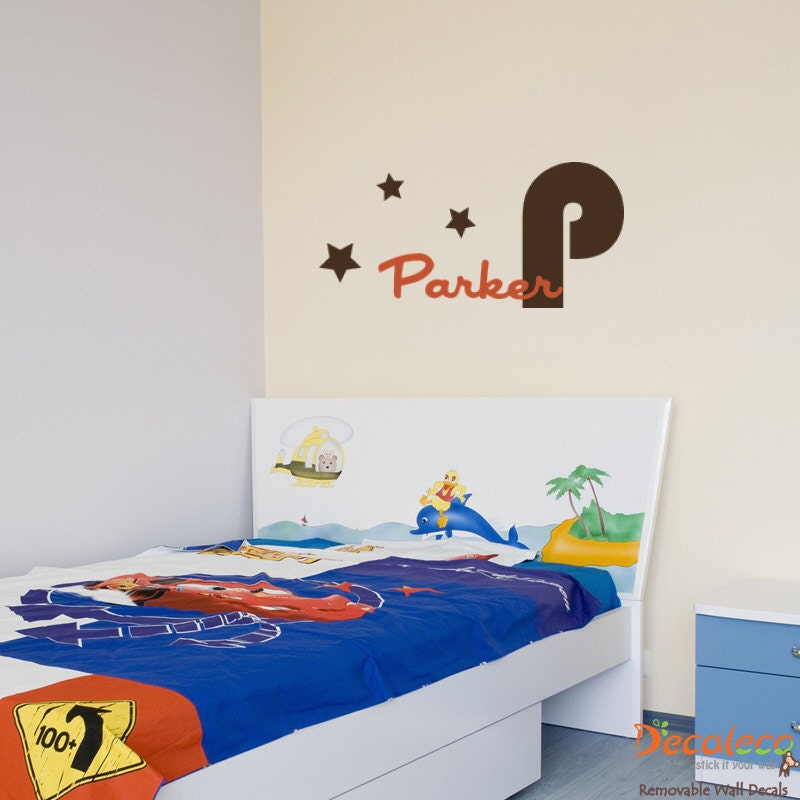 FREE Shipping - Star Wall Decals with Personalized Children Name Monogram - Children Wall Art - Custom Kids Name Monogram (SKU086)