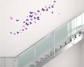FREE Shipping - GIANT Flock of 36 Butterflies Wall Decals - Butterfly Wall Sticker - Wall Decals for Large Wall (SKU093)