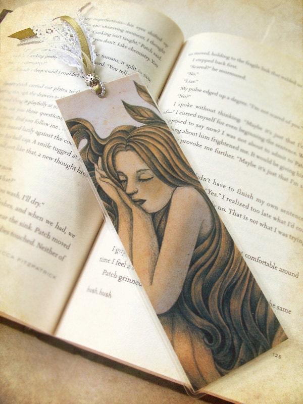 Laminated Bookmark of Original Fantasy Illustration with Embellishment