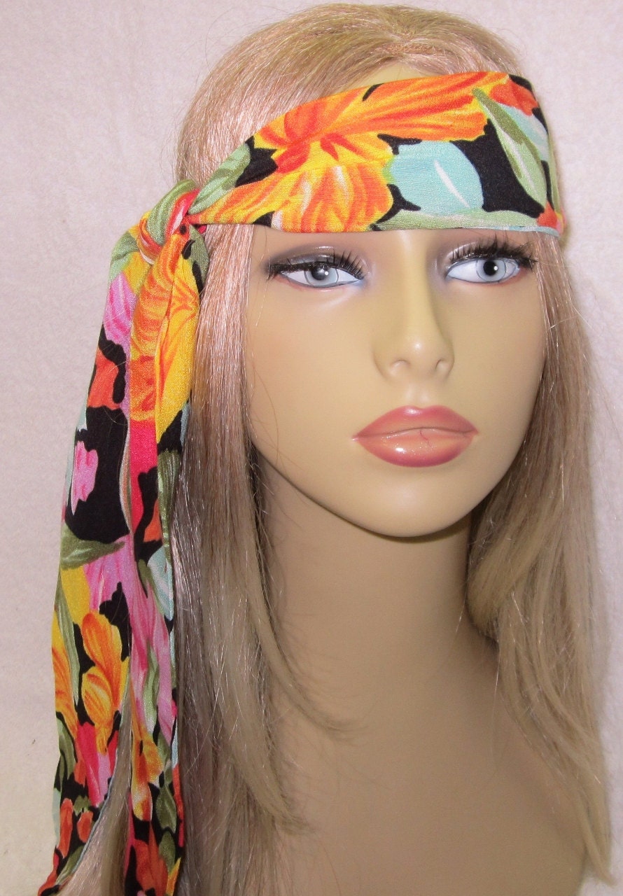 Floral print headband turban head wrap women hair accessory