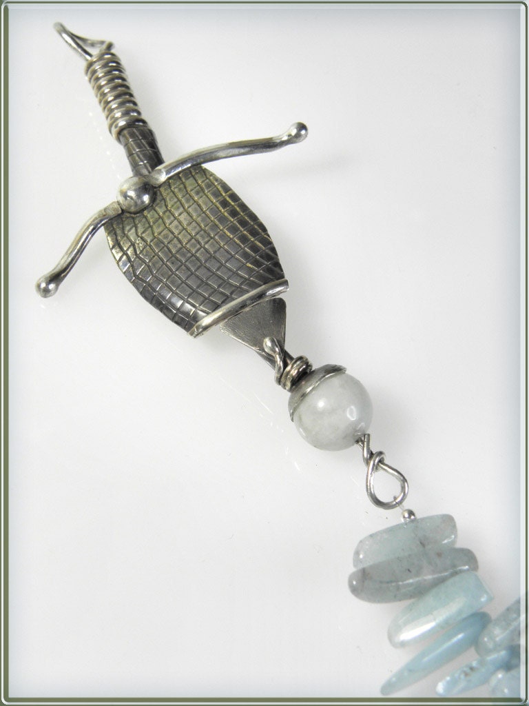 Unique Pendants on Unique Silver Pendant Aquamarine Wedding Artistic Jewelry