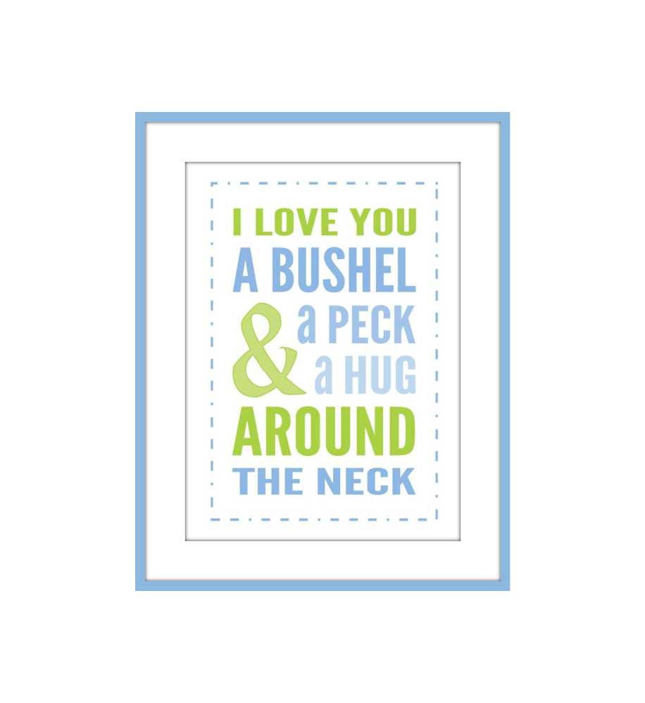 I Love You a Bushel and a Peck Subway Art  5 X 7 Print