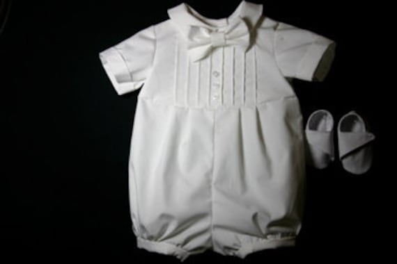 Baby Boy Blessing Outfit / Baby Boy Christening Outfit SET (outfit, bowtie and shoes)