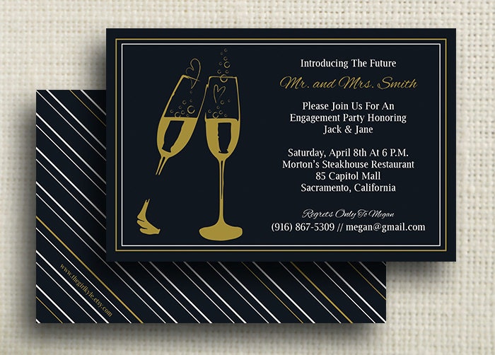 Champagne Toast - Engagement Party Invitation