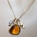 Personalized necklace - Gold filled - Topaz - Hand stamped - initial - gold leaf - Freshwater Pearl - Bridal jewelry - Gift