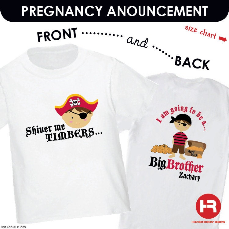 Pirate Big Brother Shirt - I'm Going To Be A Big Brother Pirate Shirt - Surprise Pregnancy Announcement Shirt
