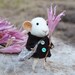Little Traveler Mouse-  Needle Felted Ornament - Felting Dreams by Johana Molina - READY TO SHIP