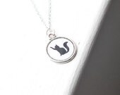 Black Cat Necklace- Handmade Charm Jewelry- Sterling Silver Chain- Custom Birthstone- Christmas Holiday Sale- Last Minute Gifts- ooak
