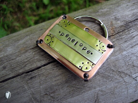 Copper, Brass, Nickel Silver Pet Id Tag - Mixed Metal - Unique Pet Id Tag - Aluminum - Gunmetal Wire