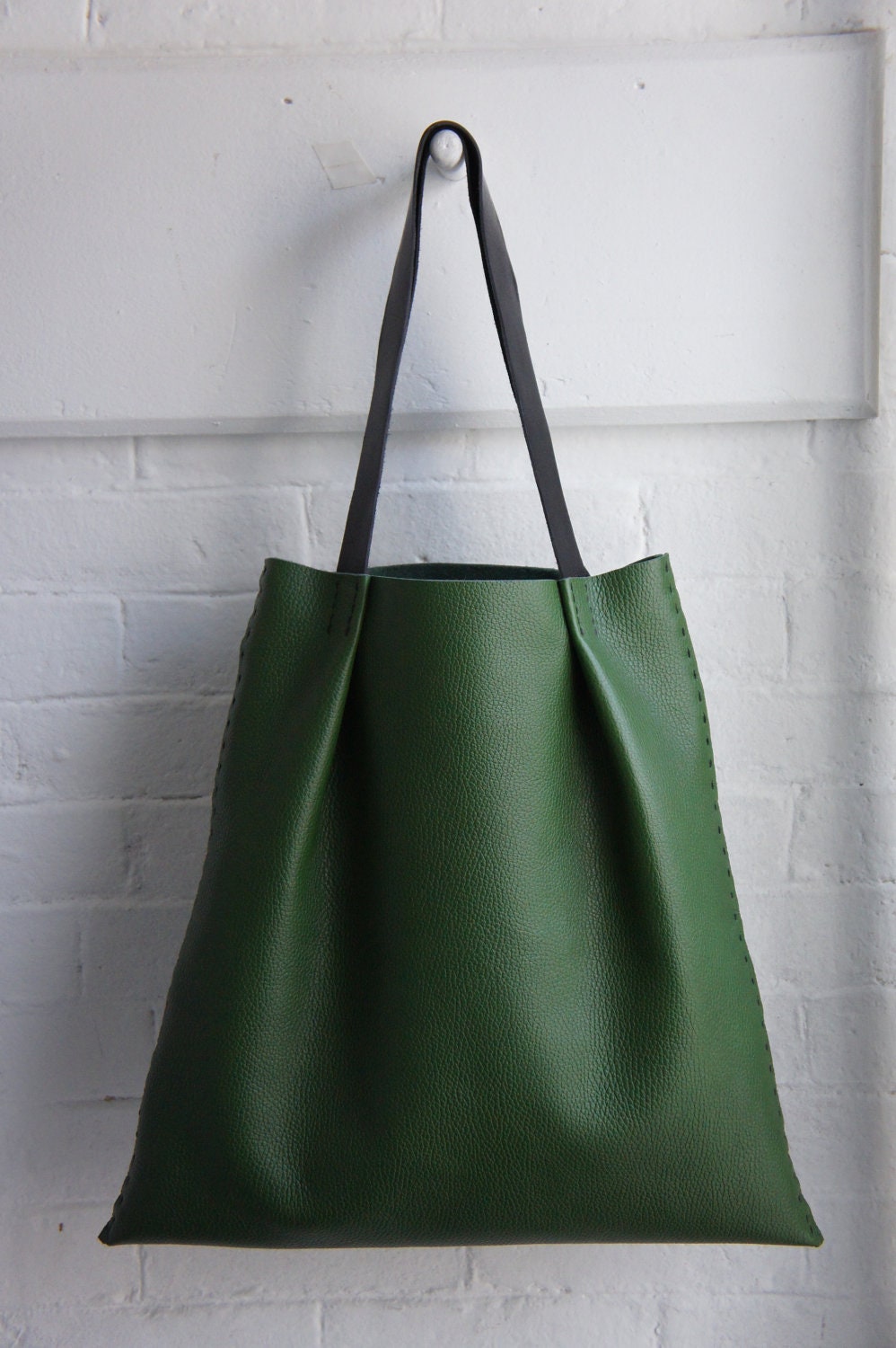 Soft Pleated Bag - Green - vertical