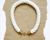 Chunky Piping Cord Choker - Natural Soft Cotton
