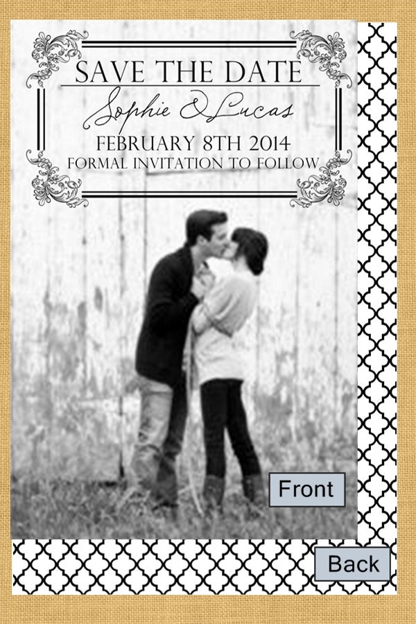 Buy evite announcements - Save the date wedding announcement (front and back) You print