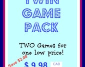 Instant Download- Twin Card Bible Game Pack - Save 2.00 - Printable Cards