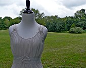 1950 Soft Lavender Lilac Chiffon Nightgown Nightie Greek Goddess Style Size S M
