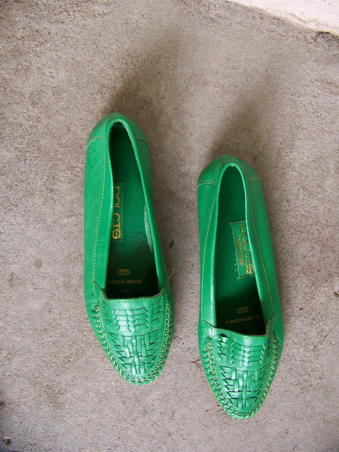 Woven Leather Flats Size 9 Moccasins Bright Green Loafers Flats Low Heel Comfort Shoes NOS Never Used Vintage What the Funk on Etsy