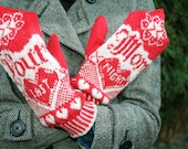 Your Mom Last Night - Red & White Humorous Mittens - Pattern PDF