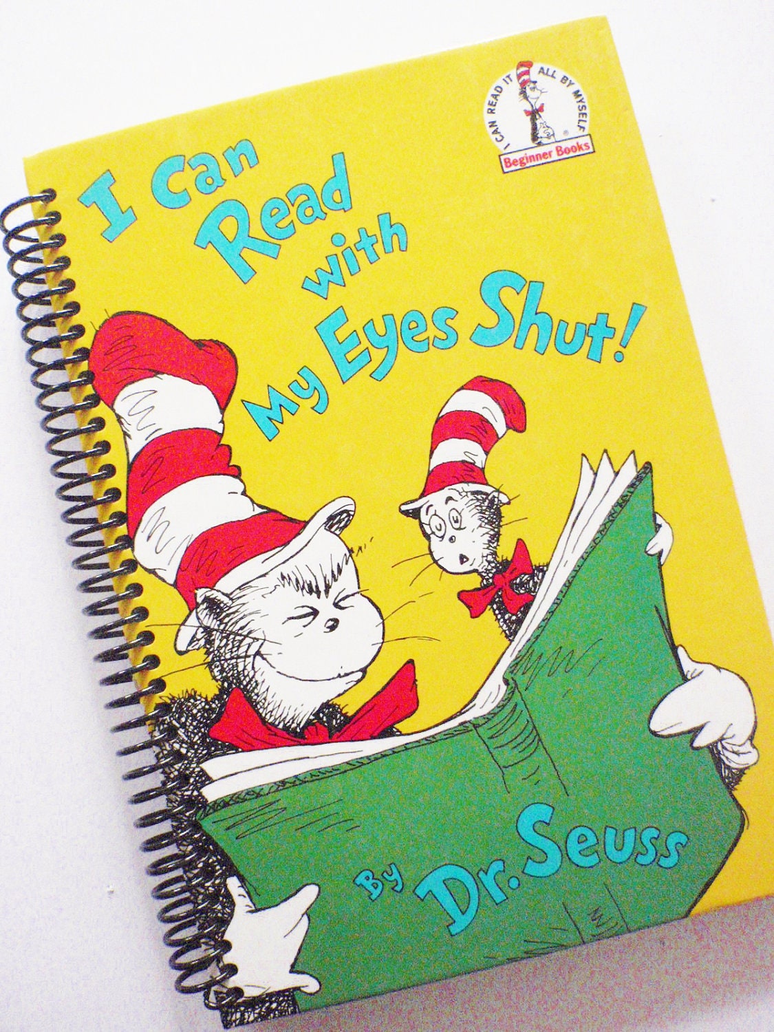 SEUSS Notebook Journal Upcycled Book I Can Read With My Eyes Shut