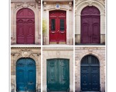 Paris Photography - Colorful, Paris Door Photograph, Architecture Home Wall Decor, Red, Blue, Green