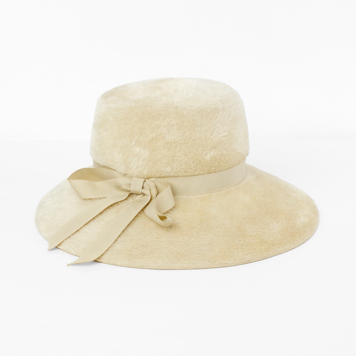 White Wide Brim Hat Vintage 50s 60s Mr Charles Duchess Made in Italy
