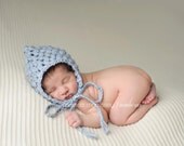 Newborn Bonnet: Newborn Photo Prop - Vintage Inspired Crochet Hat, Pixie Hat, Boy & Girl Photography Props