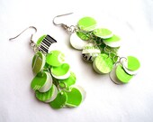 Upcycled lime green earrings made of recycled plastic bottle - upcycled jewelry, eco friendly, sustainable, modern