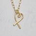 Heart Shape Ribbon Pendant Necklace - 14K Gold Filled Wire Handmade Love Jewelry