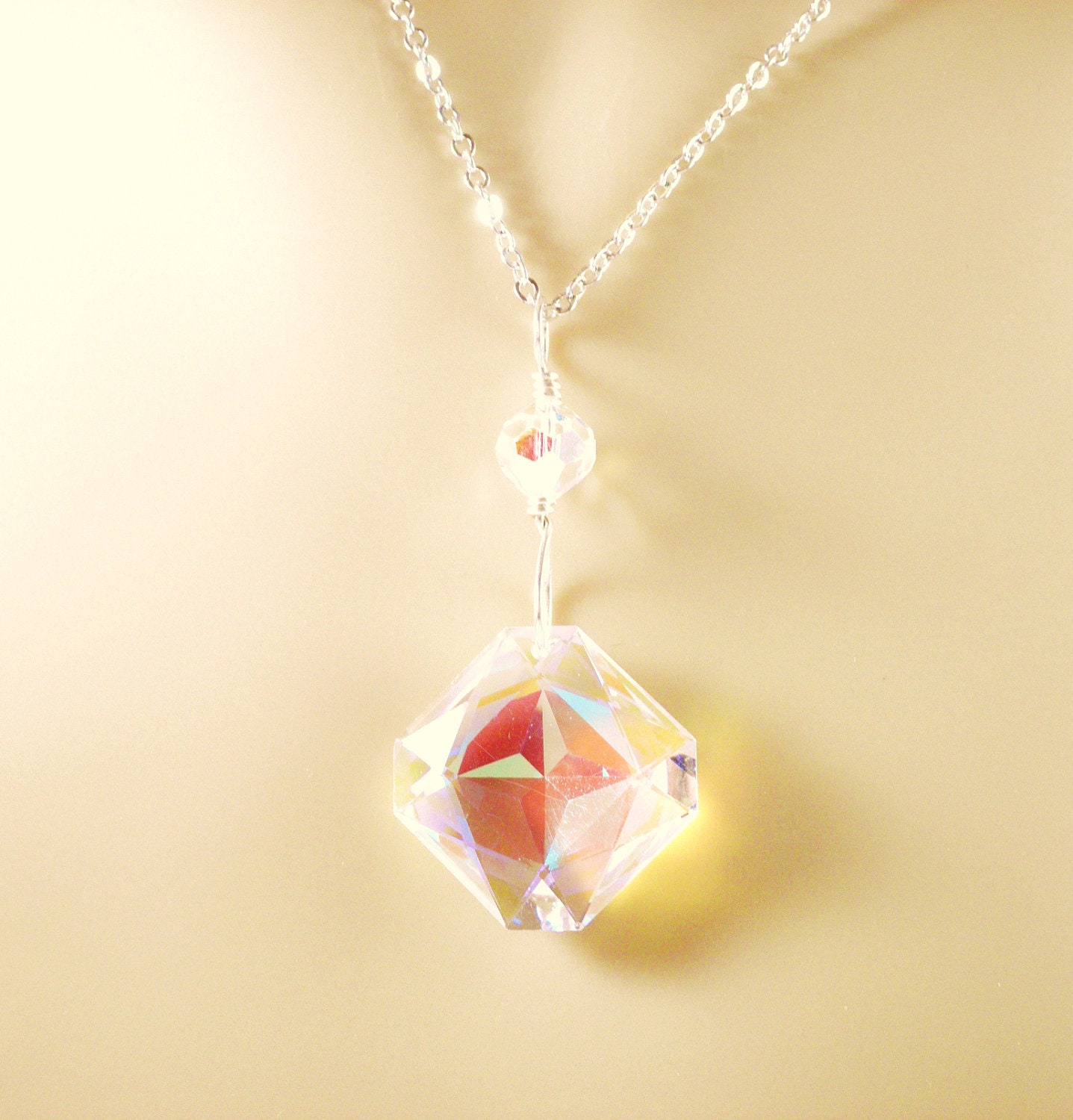 Swarovski "Compass Star" Crystal Necklace - Light Catching Brilliant AB