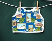 Old School Hawaii Baby and Toddler Bib Waikiki Diamond Head