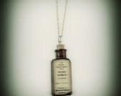 Medicine Bottle Necklace Wood Cut Silver Nitrate