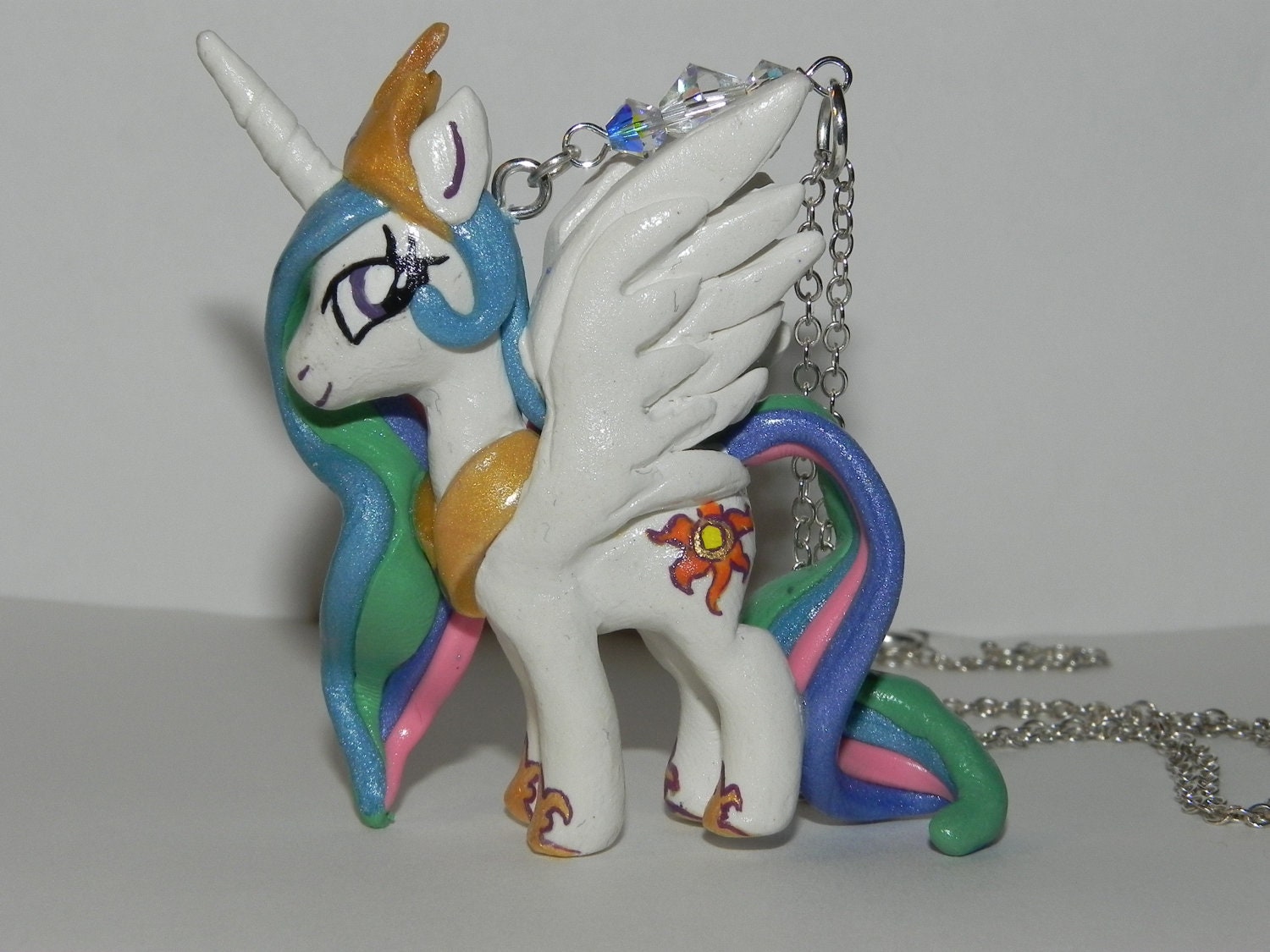 Princess Celestia, My Little Pony Friendship is Magic, Hand Sculpted Necklace