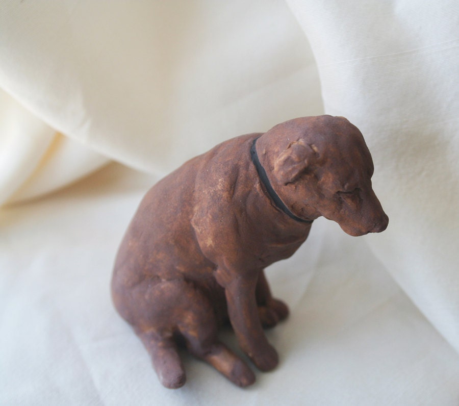 Chocolate Lab Dog, Brown Chocolate Labrador Retriever Lovers' Porcelain Ceramic Miniature