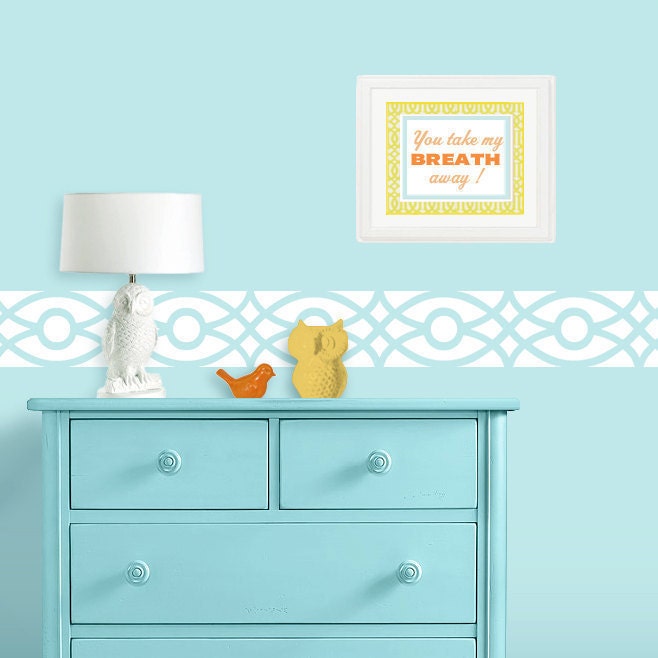 Children Wall Decal - Trellis Nursery Wall Decals - 12 ft border - Hollywood Regency - Emperial Trellis