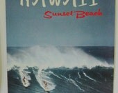 Vintage Sunset Beach Hawaii Travel Poster Retro Hawaii Poster Sunset Beach