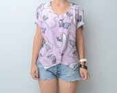 Vintage pastel purple sailor blouse