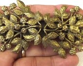Victorian Barrette, Recycled Antique Brooch, Detailed Leaves and Flower Design, Unique Hair Accessory