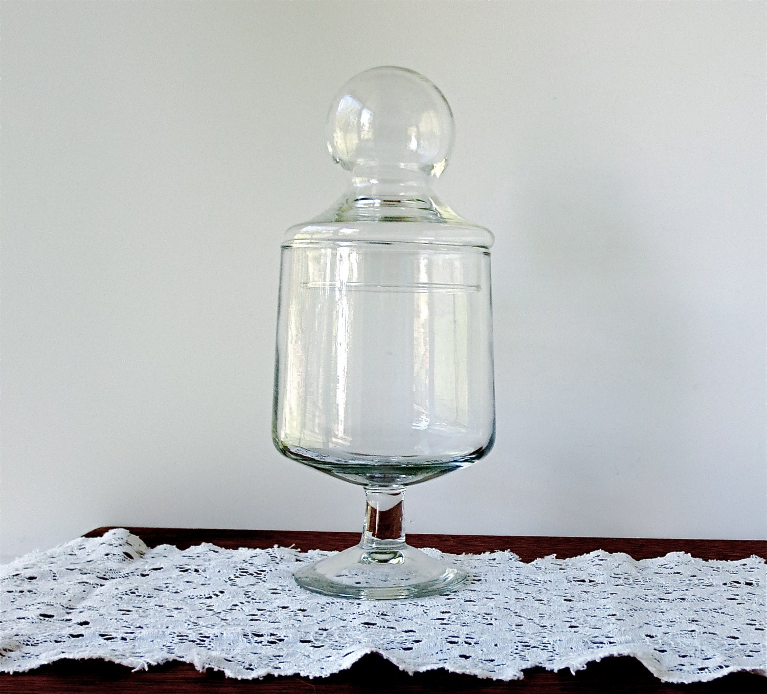 Glass Apothecary Pedestal Jar