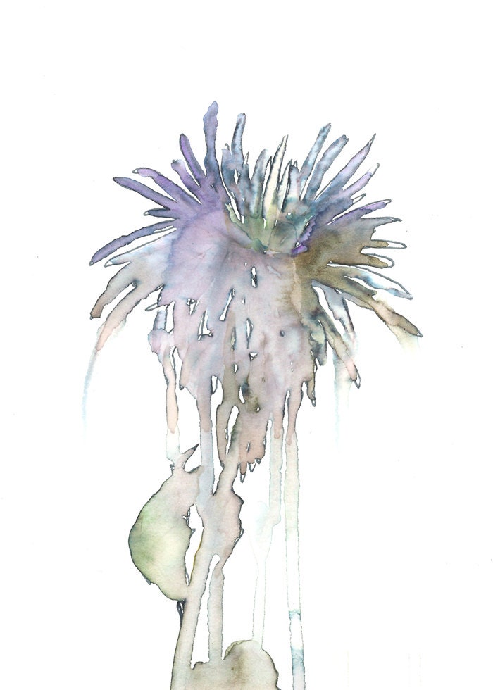 Wilted Chrysanthemum - 5 x 7 Archival Watercolor Print