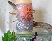Celtic Knot, Crescent Moon Wolf Embroidered Candle Wrap Only
