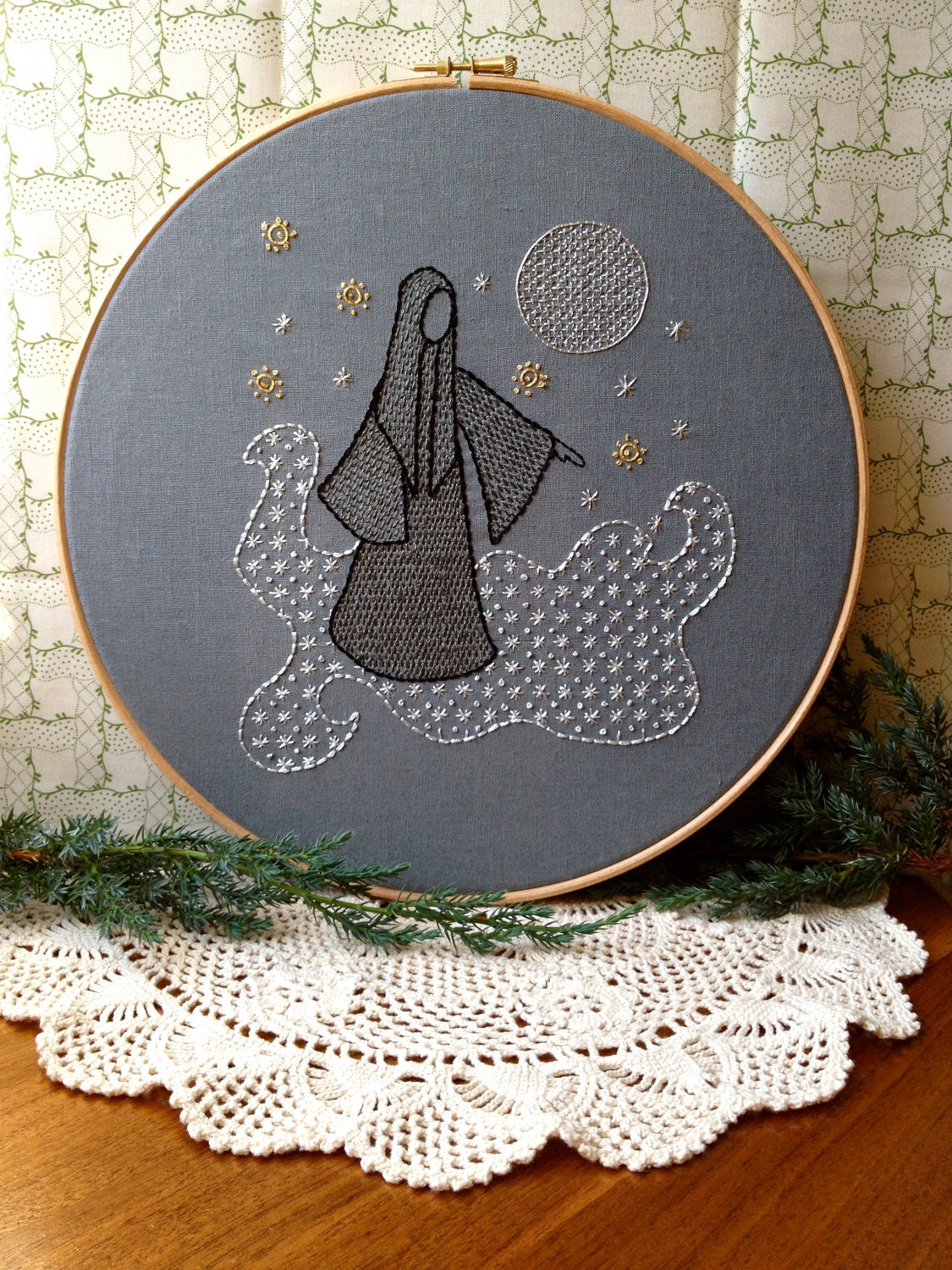 Ghost of Christmas Yet To Come - Embroidery Pattern PDF - Includes Color and Stitch Guide - Dickens - A Christmas Carol