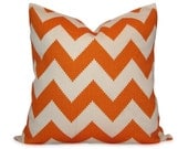 Jonathan Adler Orange Chevron Decorative Pillow Cover  - Throw Pillow - Accent Pillow - 18x18, 20x20, 22x22 or Lumbar Sizes